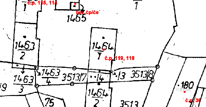 Cvikov I 118,119, Cvikov na parcele st. 1464/1 v KÚ Cvikov, Katastrální mapa
