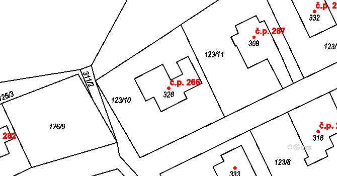 Přepeře 266 na parcele st. 326 v KÚ Přepeře u Turnova, Katastrální mapa