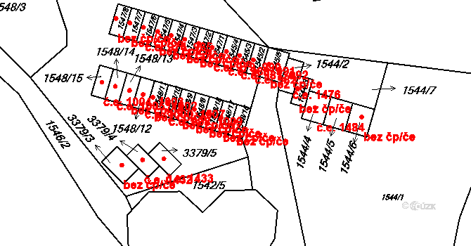 Pelhřimov 993,1014 na parcele st. 1548/16 v KÚ Pelhřimov, Katastrální mapa