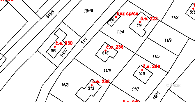 Jevany 236, Katastrální mapa