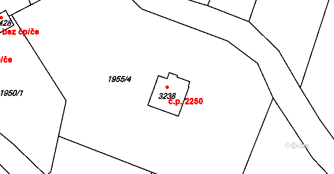 Dvůr Králové nad Labem 2250 na parcele st. 3238 v KÚ Dvůr Králové nad Labem, Katastrální mapa