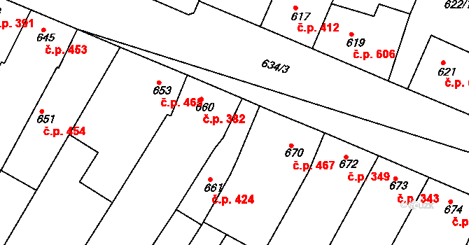 Blučina 424 na parcele st. 661 v KÚ Blučina, Katastrální mapa