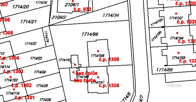 Prostřední Suchá 1359, Havířov na parcele st. 1714/146 v KÚ Prostřední Suchá, Katastrální mapa