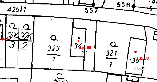 Vitinka 59, Osek na parcele st. 34 v KÚ Vitinka, Katastrální mapa