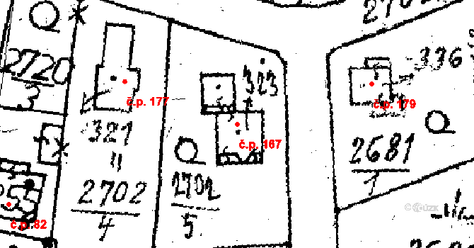 Chodská Lhota 167 na parcele st. 323 v KÚ Chodská Lhota, Katastrální mapa