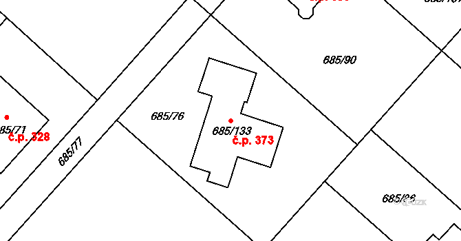 Lhotka 373, Ostrava na parcele st. 685/133 v KÚ Lhotka u Ostravy, Katastrální mapa