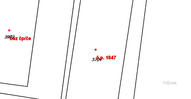 Slaný 1847 na parcele st. 3704 v KÚ Slaný, Katastrální mapa