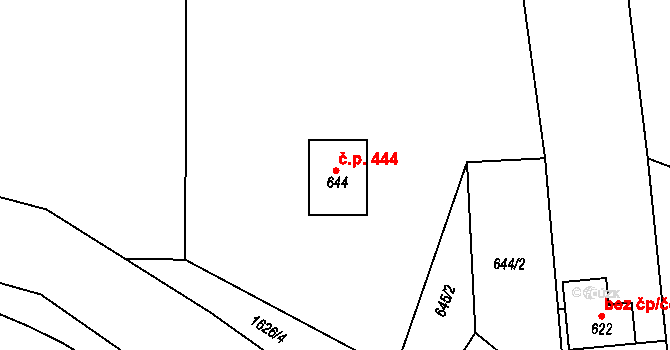 Švihov 444 na parcele st. 644 v KÚ Švihov u Klatov, Katastrální mapa