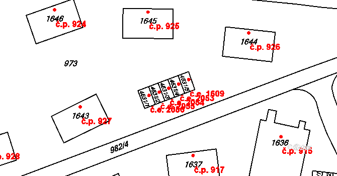 Zlín 2054 na parcele st. 4631/3 v KÚ Zlín, Katastrální mapa