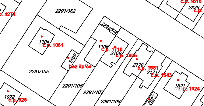Vlašim 1710 na parcele st. 1105 v KÚ Vlašim, Katastrální mapa