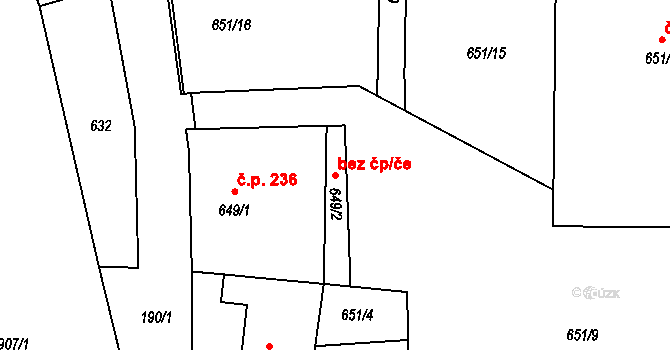 Šenov u Nového Jičína 38965011 na parcele st. 649/2 v KÚ Šenov u Nového Jičína, Katastrální mapa