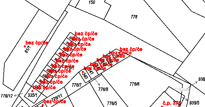Lužec nad Vltavou 39358011 na parcele st. 343 v KÚ Lužec nad Vltavou, Katastrální mapa
