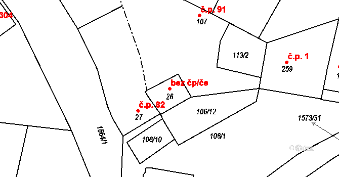 Opařany 40923011 na parcele st. 26 v KÚ Opařany, Katastrální mapa