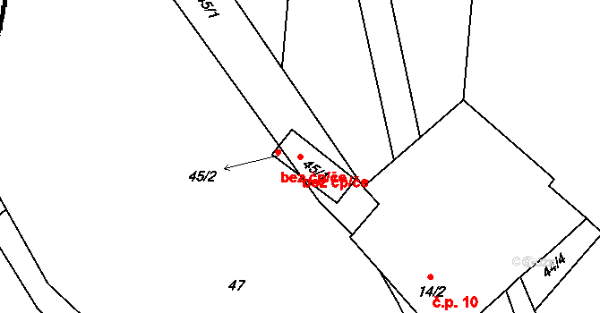 Dolní Žďár 41021011 na parcele st. 45/1 v KÚ Horní Lhota u Lásenice, Katastrální mapa