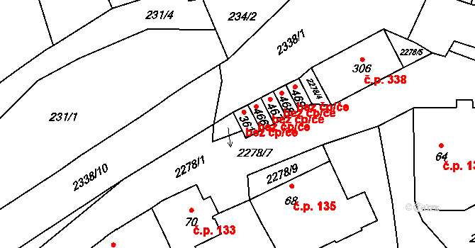 Deštná 41041011 na parcele st. 361 v KÚ Deštná u Jindřichova Hradce, Katastrální mapa