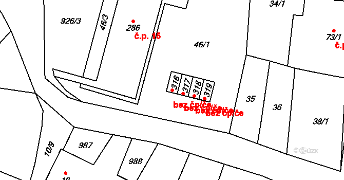 Staré Hradiště 42754011 na parcele st. 316 v KÚ Staré Hradiště, Katastrální mapa