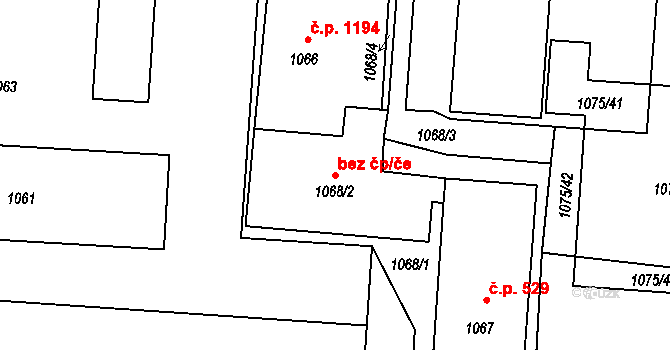 Horní Suchá 44597011 na parcele st. 1068/2 v KÚ Horní Suchá, Katastrální mapa