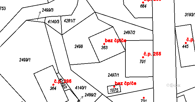 Dolní Čermná 45459011 na parcele st. 363 v KÚ Dolní Čermná, Katastrální mapa