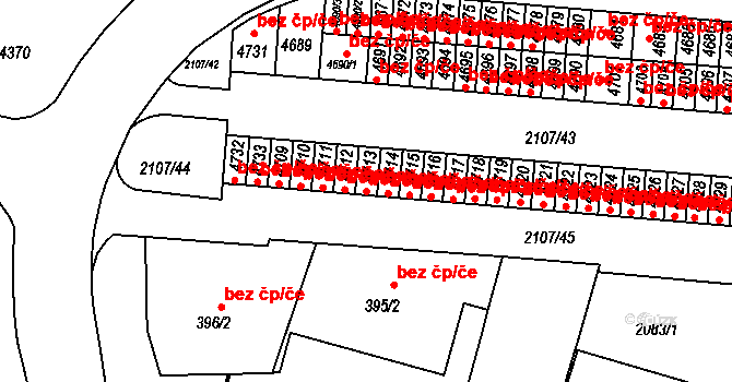 Brno 45572011 na parcele st. 4713 v KÚ Komín, Katastrální mapa