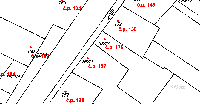 Drysice 175 na parcele st. 162/2 v KÚ Drysice, Katastrální mapa
