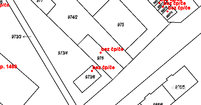 Pelhřimov 48494011 na parcele st. 976 v KÚ Pelhřimov, Katastrální mapa