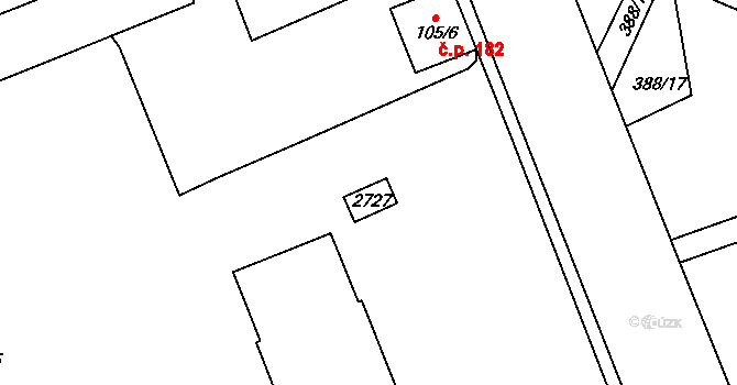 Opatovice nad Labem 49168011 na parcele st. 105/15 v KÚ Opatovice nad Labem, Katastrální mapa