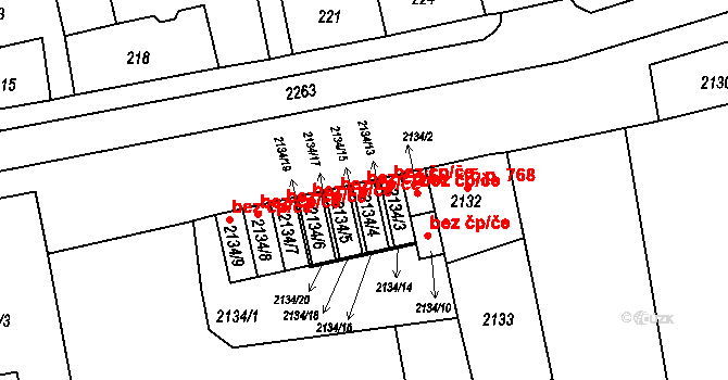 Krnov 50084011 na parcele st. 2134/4 v KÚ Opavské Předměstí, Katastrální mapa