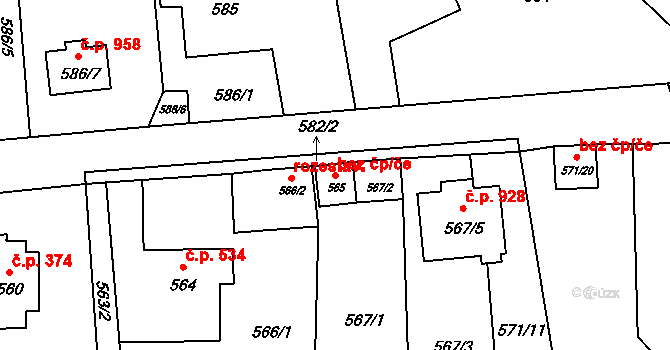Doksy 50504011 na parcele st. 565 v KÚ Doksy u Máchova jezera, Katastrální mapa