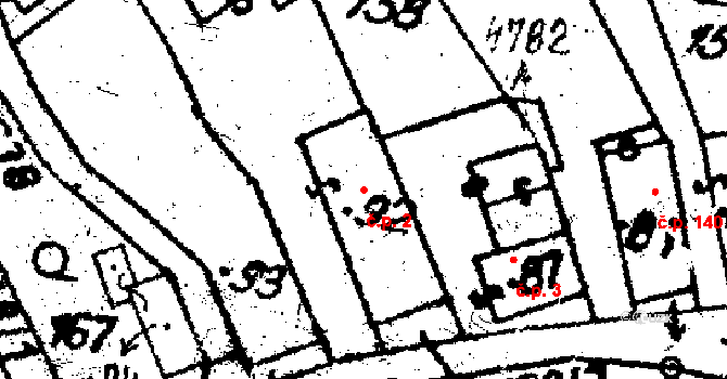 Chodská Lhota 2 na parcele st. 92 v KÚ Chodská Lhota, Katastrální mapa