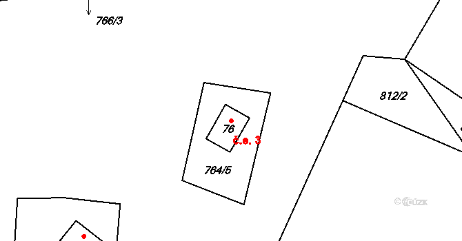 Zdebořice 3, Plánice na parcele st. 76 v KÚ Zdebořice, Katastrální mapa