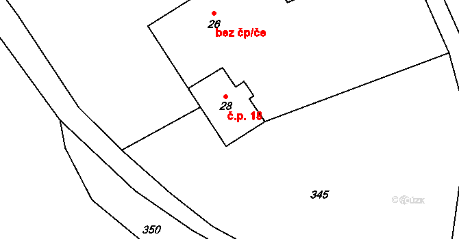 Chvalšovice 18, Čachrov na parcele st. 28 v KÚ Chvalšovice u Čachrova, Katastrální mapa
