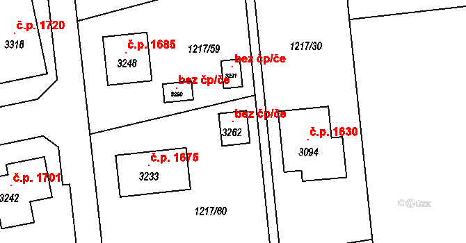 Lipník nad Bečvou 96111011 na parcele st. 3262 v KÚ Lipník nad Bečvou, Katastrální mapa