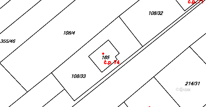 Svobodná Ves 74, Horka I na parcele st. 165 v KÚ Horka u Žehušic, Katastrální mapa