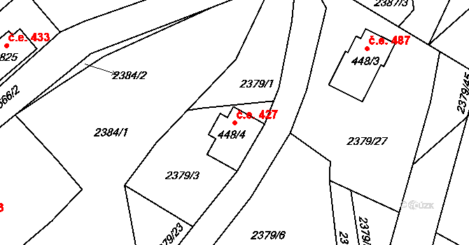 Antonínov 427, Josefův Důl na parcele st. 448/4 v KÚ Antonínov, Katastrální mapa