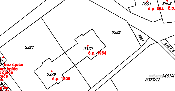 Kladno 1964 na parcele st. 3379 v KÚ Kladno, Katastrální mapa
