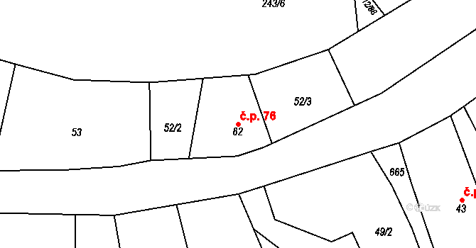 Lubno 76, Nechanice na parcele st. 82 v KÚ Lubno u Nechanic, Katastrální mapa