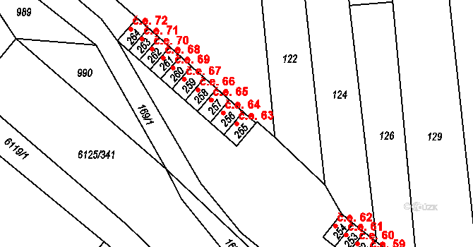 Březenec 63, Jirkov na parcele st. 255 v KÚ Březenec, Katastrální mapa