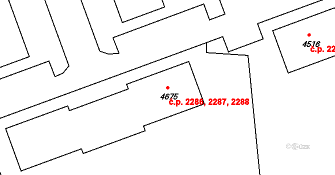 Nymburk 2286,2287,2288 na parcele st. 4675 v KÚ Nymburk, Katastrální mapa
