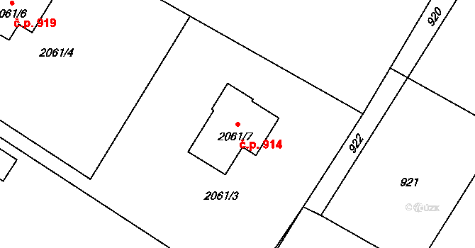 Studénka 914 na parcele st. 2061/7 v KÚ Studénka nad Odrou, Katastrální mapa