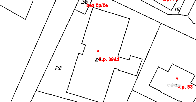 Lukášov 3944, Jablonec nad Nisou na parcele st. 3/1 v KÚ Lukášov, Katastrální mapa