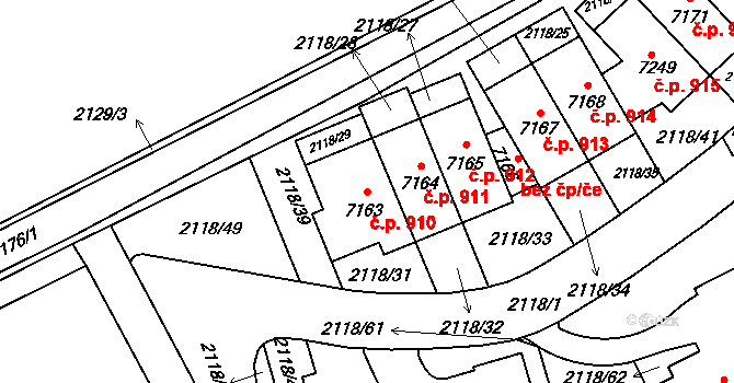 Beroun-Závodí 910, Beroun na parcele st. 7163 v KÚ Beroun, Katastrální mapa