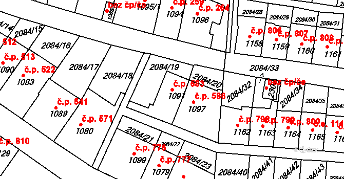 Jáchymov 583 na parcele st. 1091 v KÚ Jáchymov, Katastrální mapa