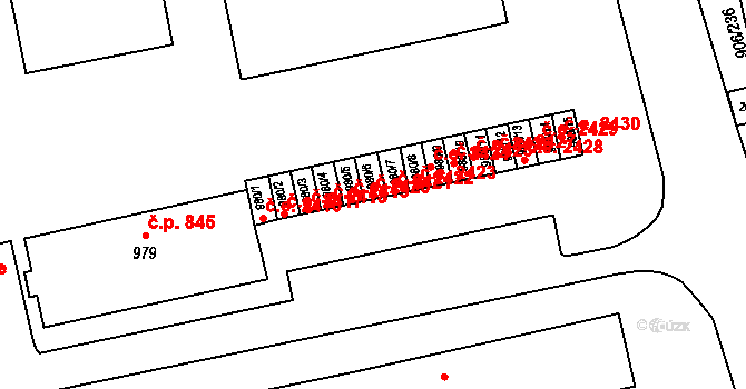 Malenovice 2421, Zlín na parcele st. 980/6 v KÚ Malenovice u Zlína, Katastrální mapa