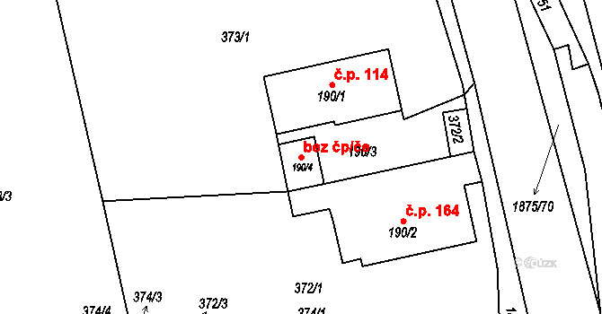 Libchavy 39384012 na parcele st. 190/4 v KÚ Dolní Libchavy, Katastrální mapa