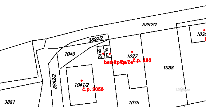 Praha 43341012 na parcele st. 1041/7 v KÚ Horní Počernice, Katastrální mapa