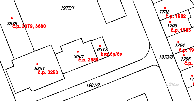 Hodonín 44828012 na parcele st. 6317 v KÚ Hodonín, Katastrální mapa