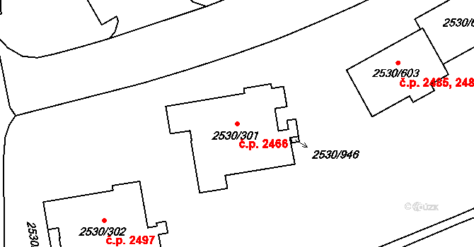 Předměstí 2466, Opava na parcele st. 2530/301 v KÚ Opava-Předměstí, Katastrální mapa
