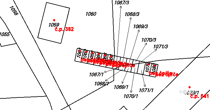 Hostomice 46969012 na parcele st. 1065 v KÚ Hostomice pod Brdy, Katastrální mapa