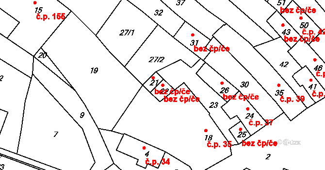 Brumov-Bylnice 49104012 na parcele st. 22 v KÚ Bylnice, Katastrální mapa