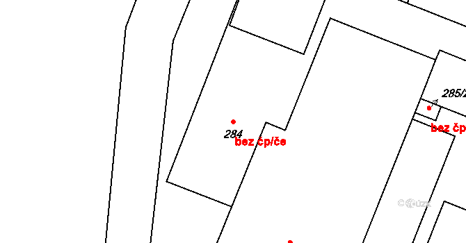 Neratovice 49932012 na parcele st. 284 v KÚ Byškovice, Katastrální mapa